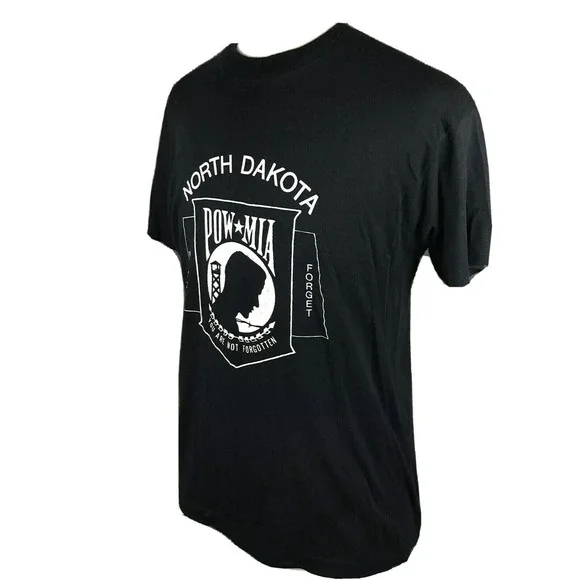 North Dakota POW MIA VTG 70s Screen Stars T-Shirt Size Large Single Stitch USA - Picture 4 of 8
